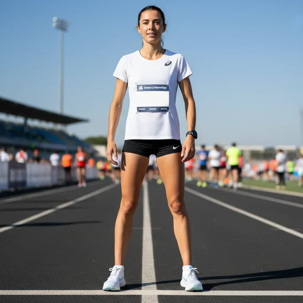 Une femme sur une piste d’athlétisme
