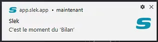 Exemple de notification de rappel pour l’athlète : le bilan