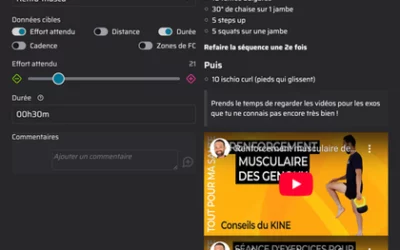 Séances guidées et vidéos dans la description de séance
