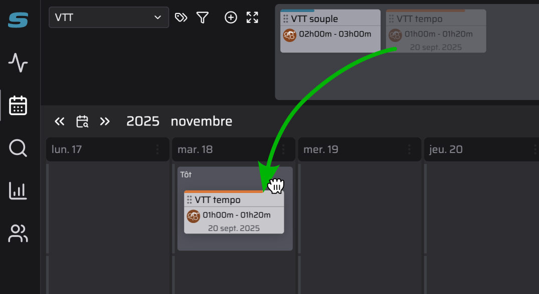 Bibliothèque de séance dans Slek