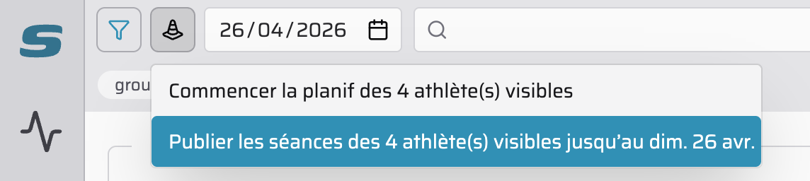 capture d'écran du menu qui permet de publier les brouillons, jusqu'à une certaine date